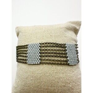 Designer Brass Chain Beaded Bracelet 7”